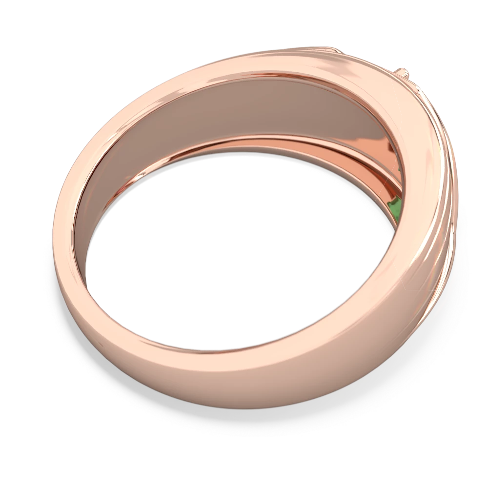 Lab Emerald Men's Streamline 14K Rose Gold ring R0460