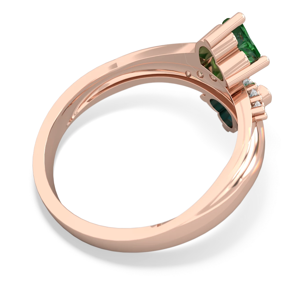 Lab Emerald Heart To Heart 14K Rose Gold ring R2064