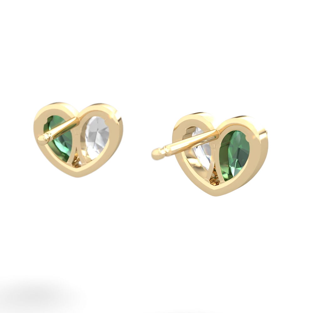 Lab Emerald 'Our Heart' 14K Yellow Gold earrings E5072