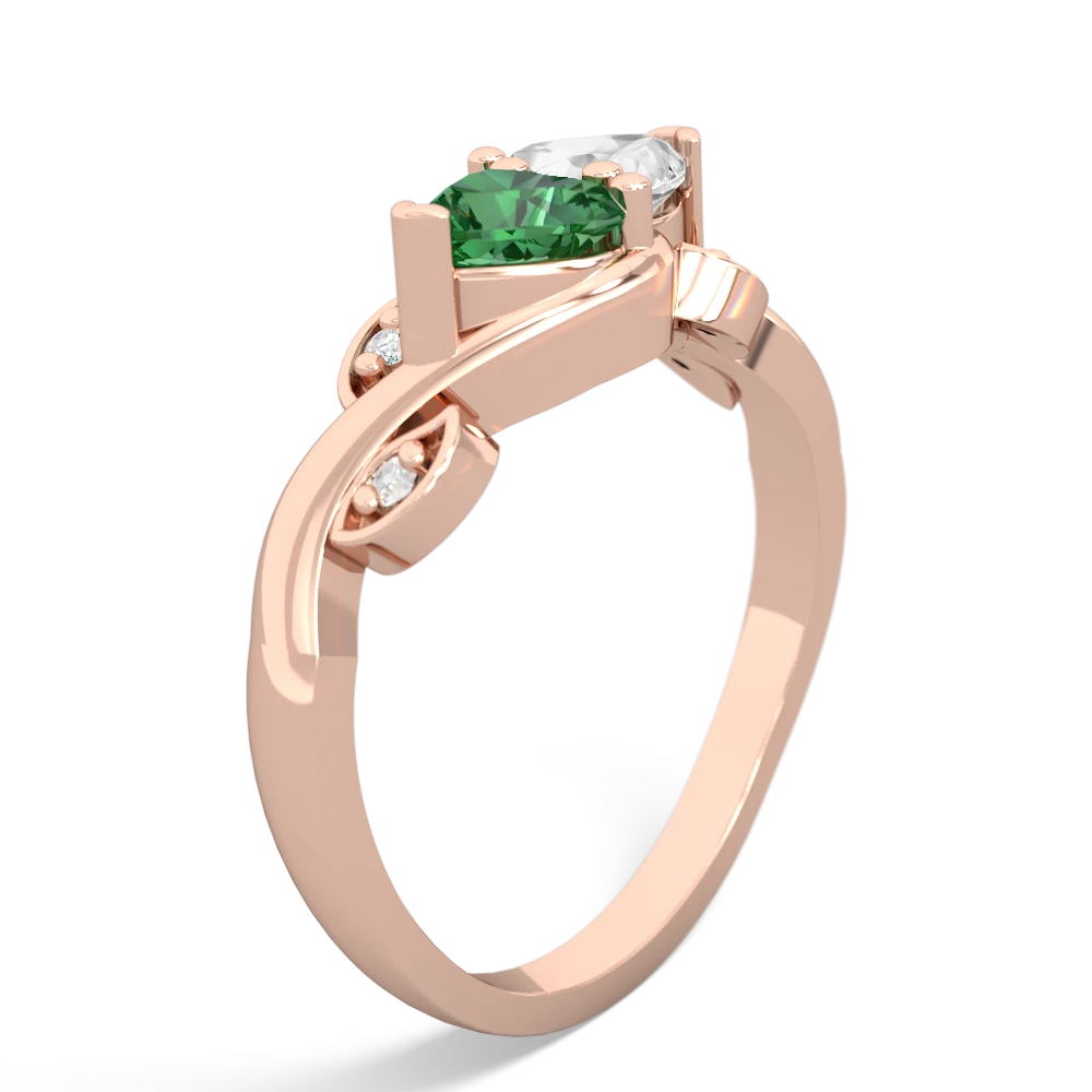 Lab Emerald Floral Elegance 14K Rose Gold ring R5790