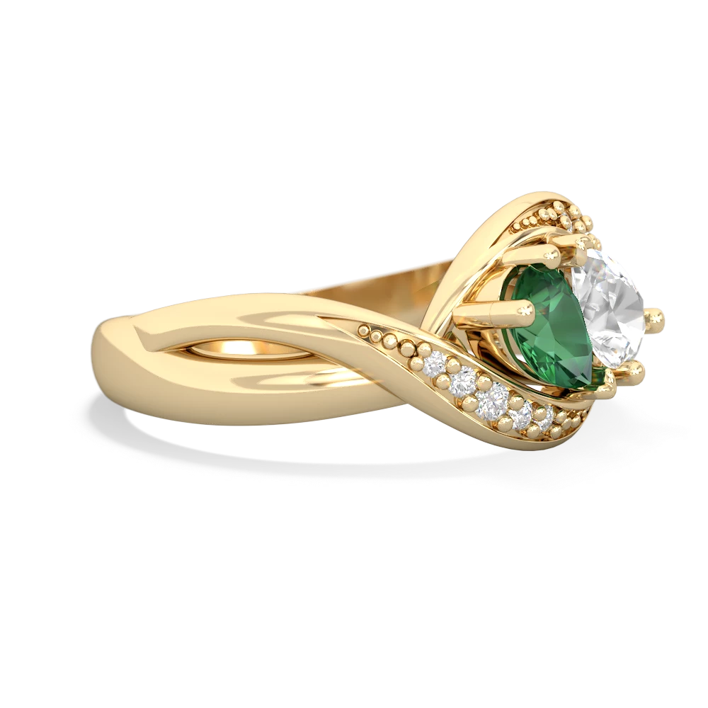 Lab Emerald Summer Winds 14K Yellow Gold ring R5342