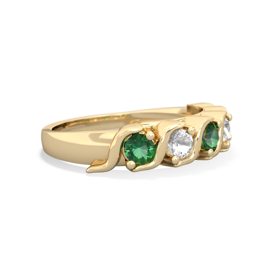 Lab Emerald Anniversary Band 14K Yellow Gold ring R2089