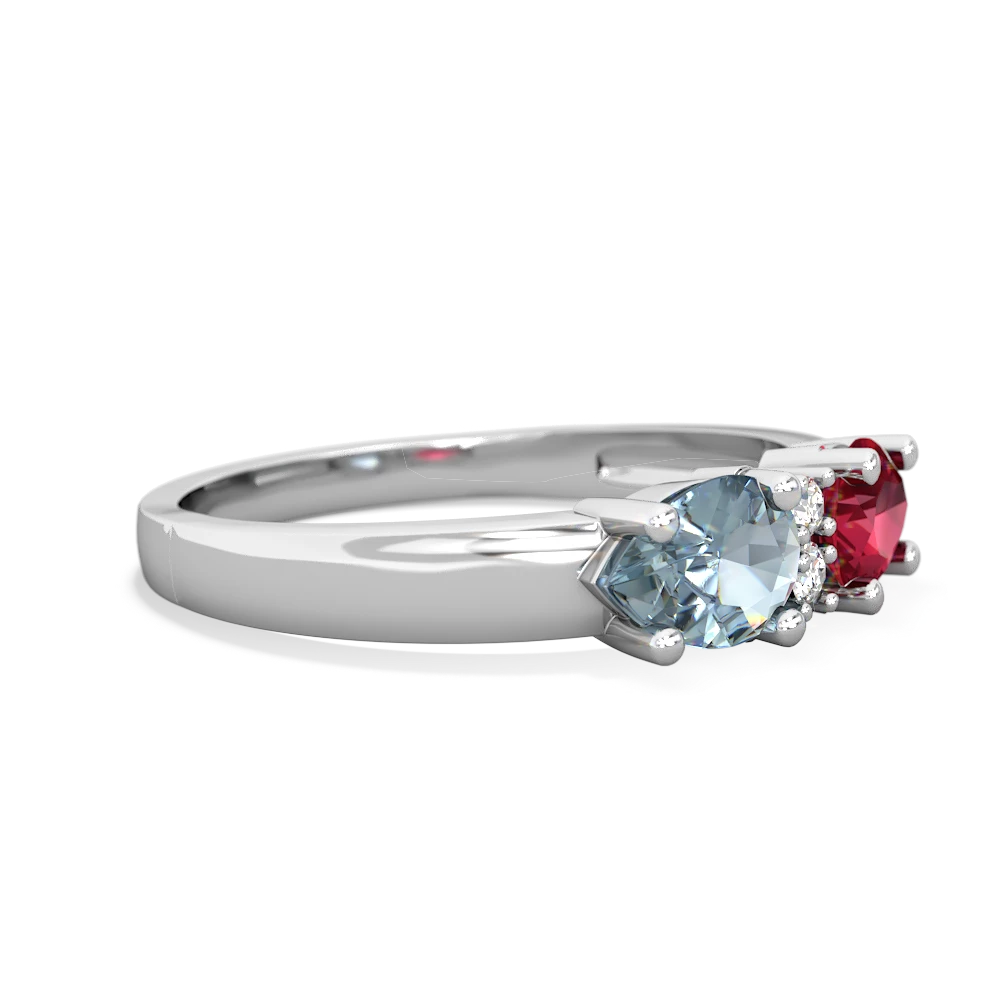 Lab Ruby Pear Bowtie 14K White Gold ring R0865