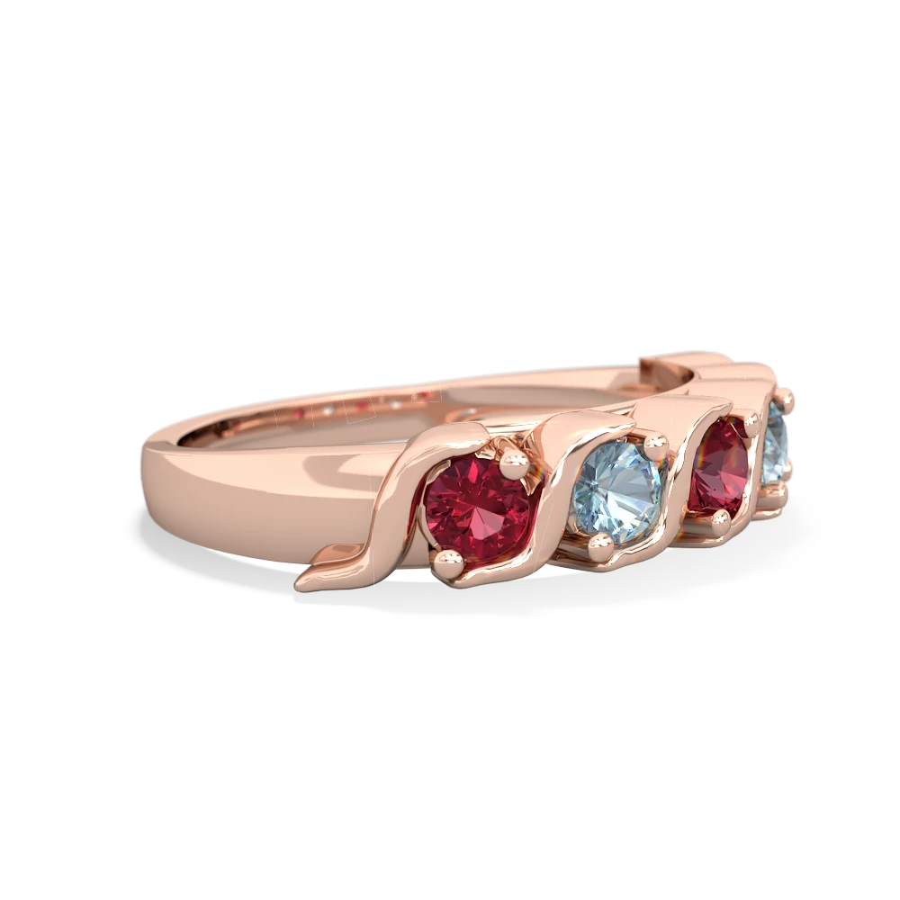 Lab Ruby Anniversary Band 14K Rose Gold ring R2089