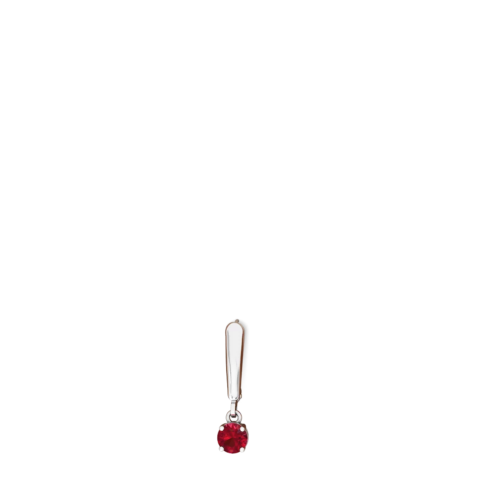 Lab Ruby 5Mm Round Lever Back 14K White Gold earrings E2785