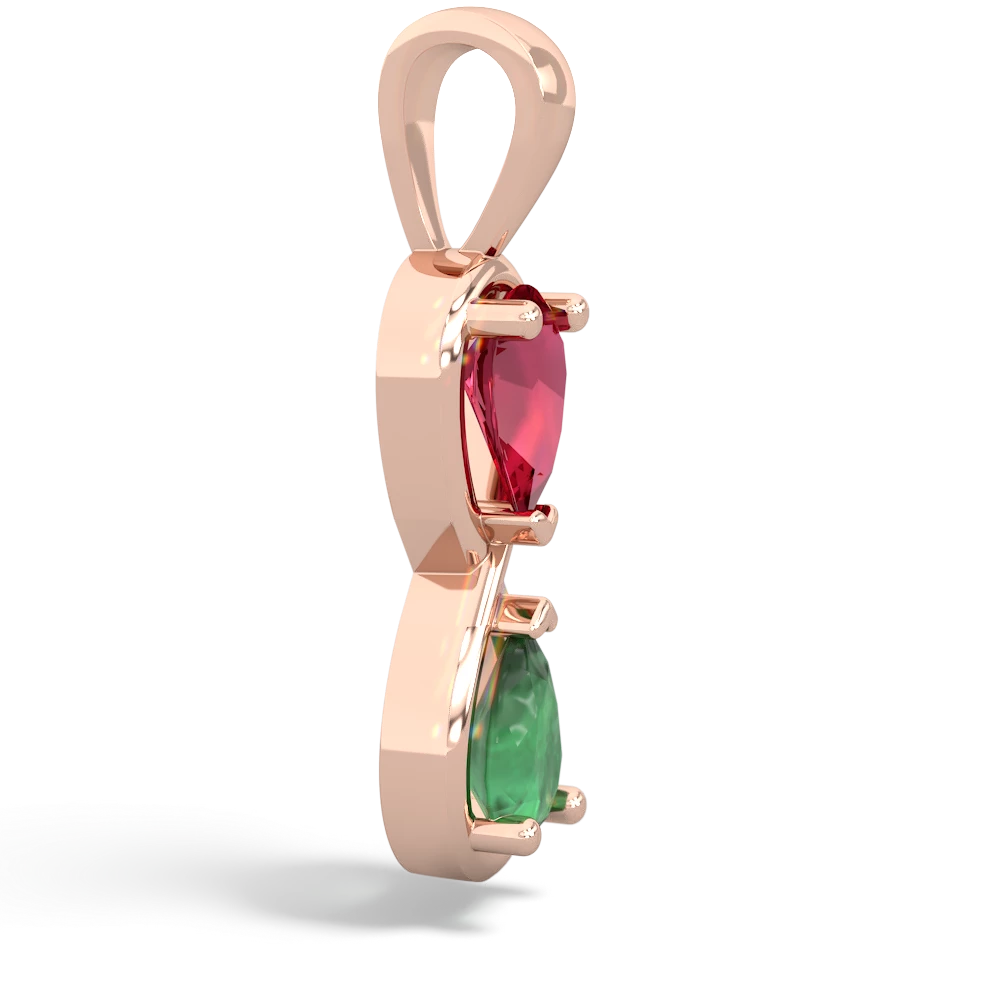 Lab Ruby Infinity 14K Rose Gold pendant P5050