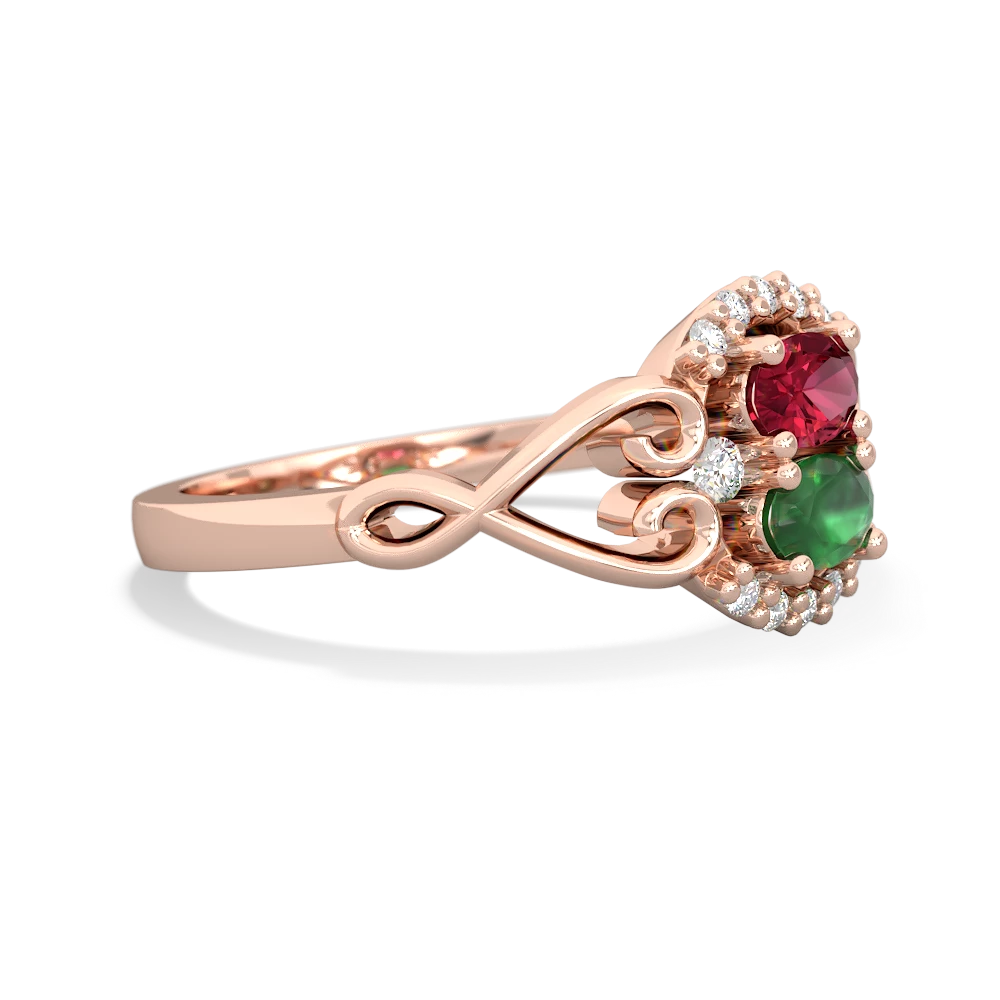 Lab Ruby Love Nest 14K Rose Gold ring R5860