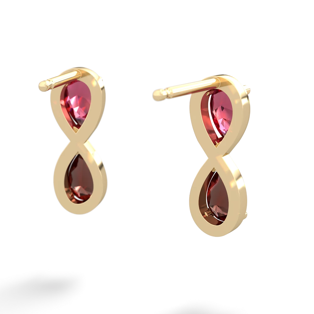 Lab Ruby Infinity 14K Yellow Gold earrings E5050