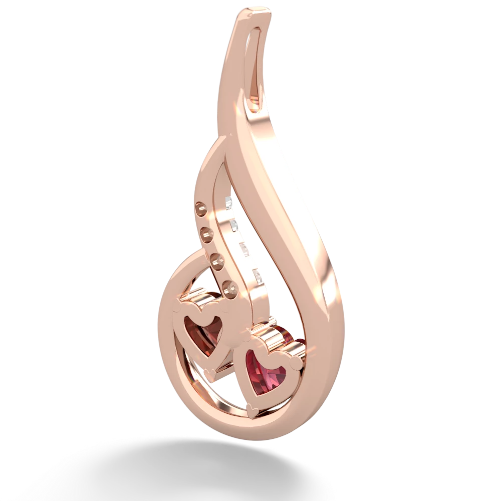 Lab Ruby Keepsake Curves 14K Rose Gold pendant P5450