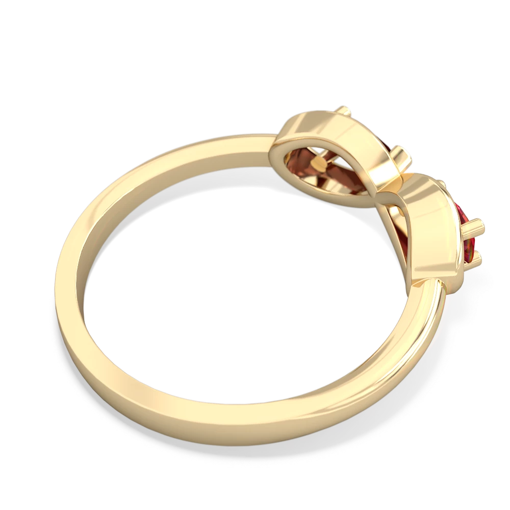 Lab Ruby Infinity 14K Yellow Gold ring R5050