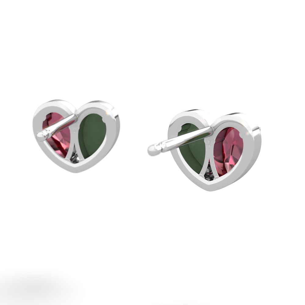 Lab Ruby 'Our Heart' 14K White Gold earrings E5072