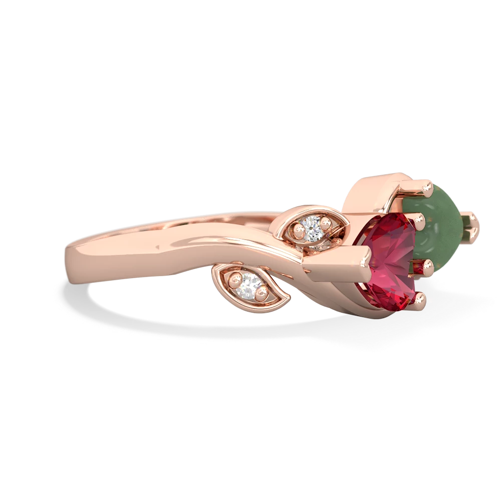 Lab Ruby Floral Elegance 14K Rose Gold ring R5790