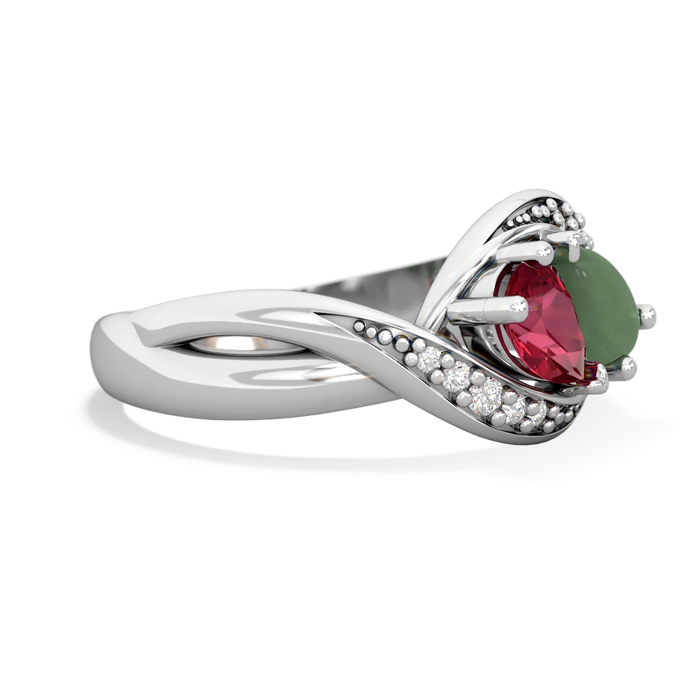 Lab Ruby Summer Winds 14K White Gold ring R5342