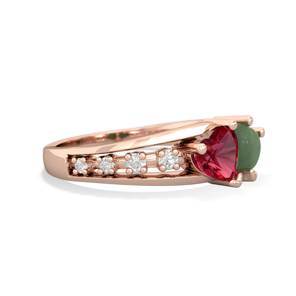 Lab Ruby Heart To Heart 14K Rose Gold ring R3342