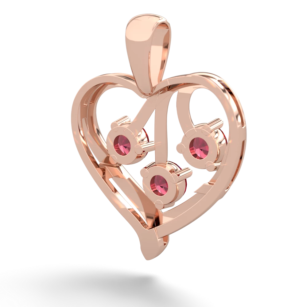 Peridot Glowing Heart 14K Rose Gold pendant P2233