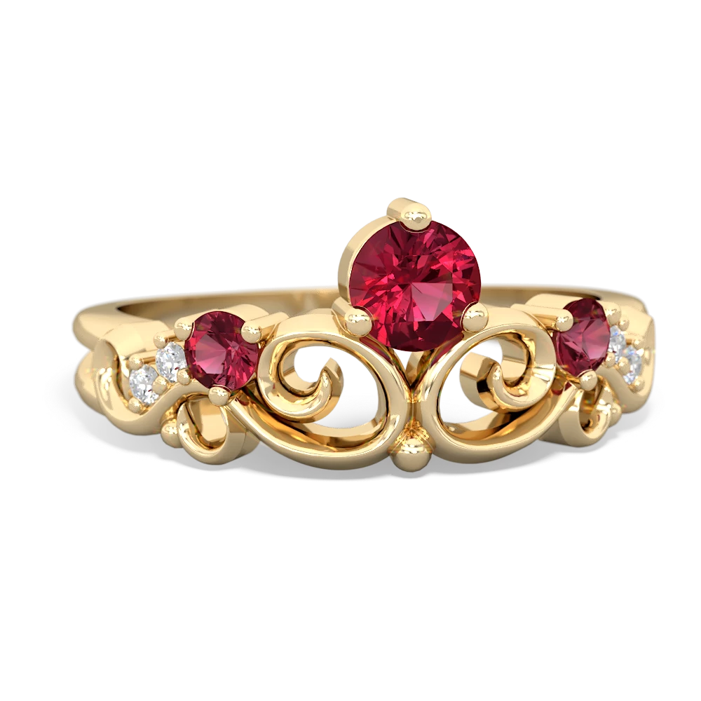 Pink Tourmaline Crown Keepsake 14K Yellow Gold ring R5740