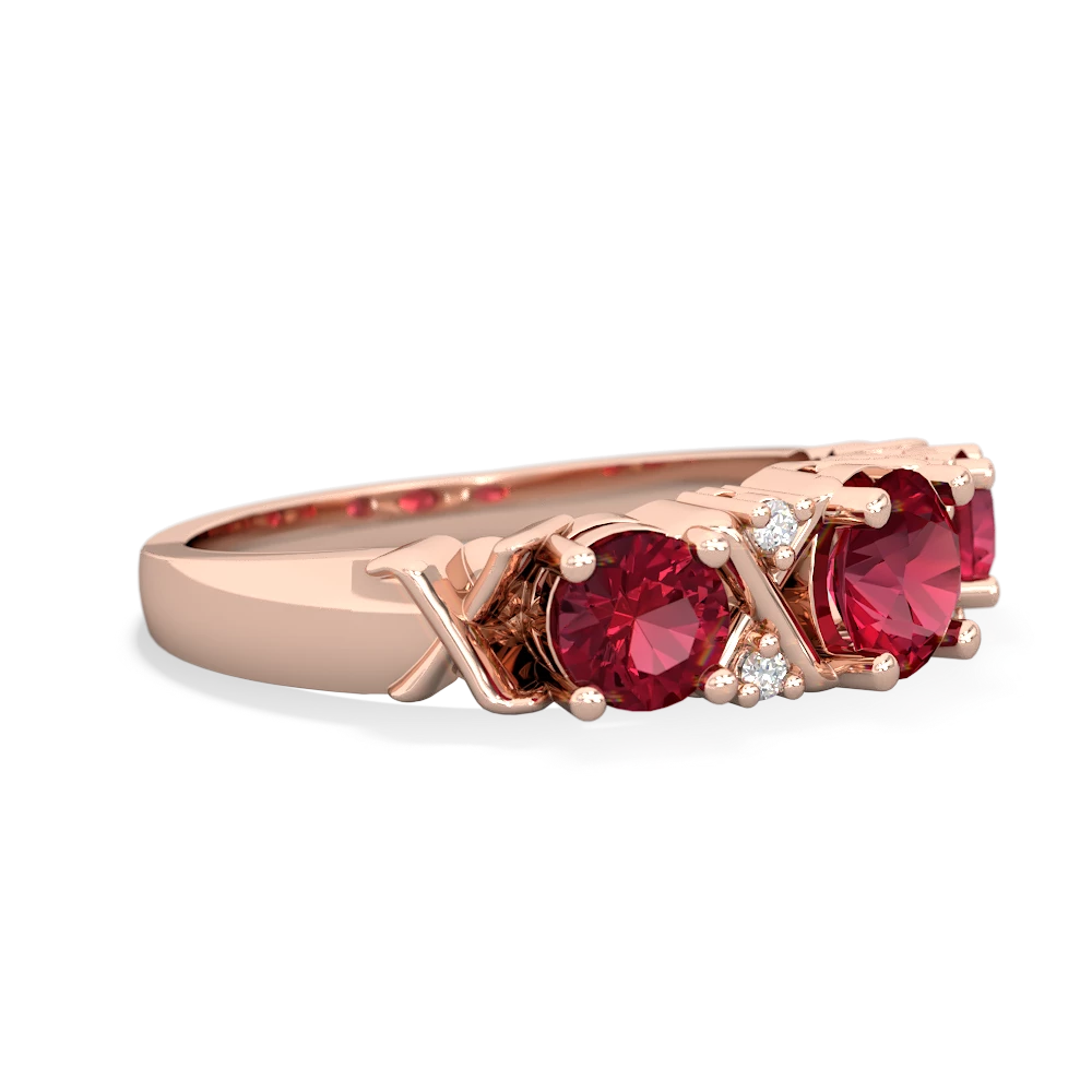 Sapphire Hugs And Kisses 14K Rose Gold ring R5016