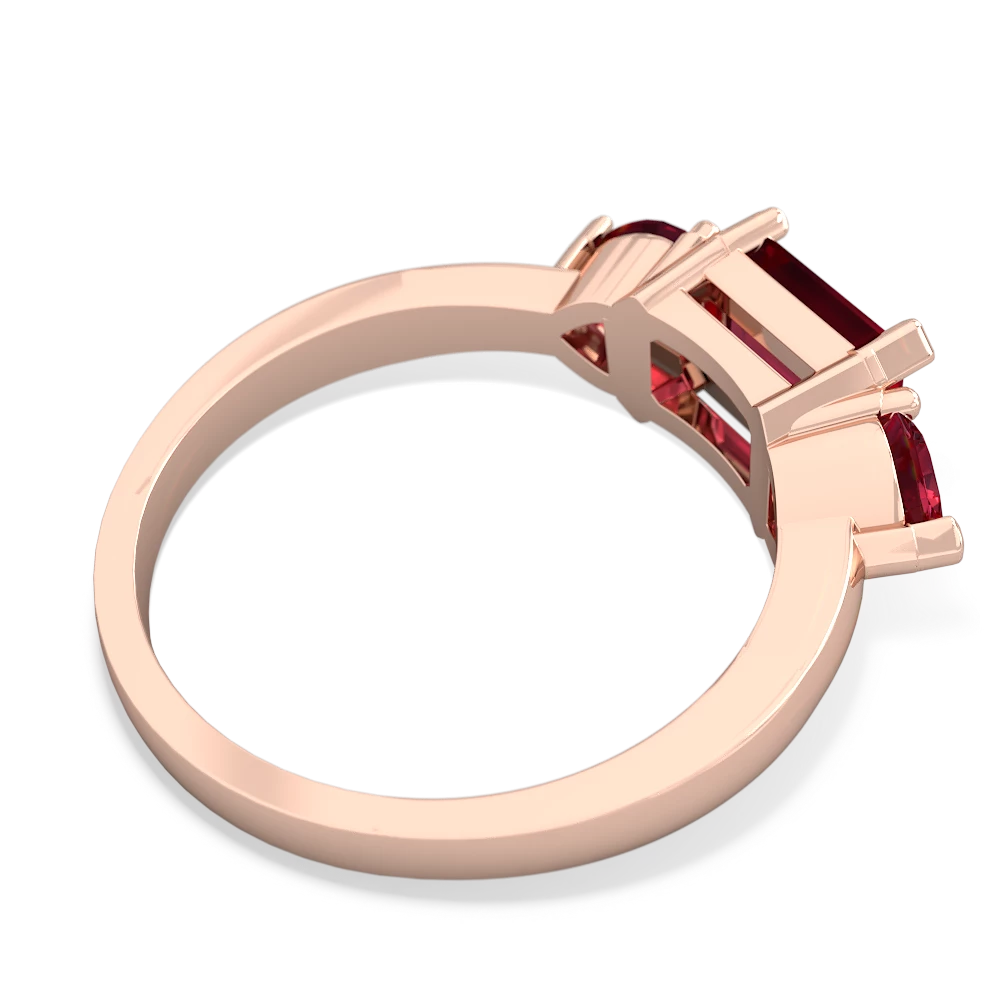 Garnet Three Stone 14K Rose Gold ring R5235