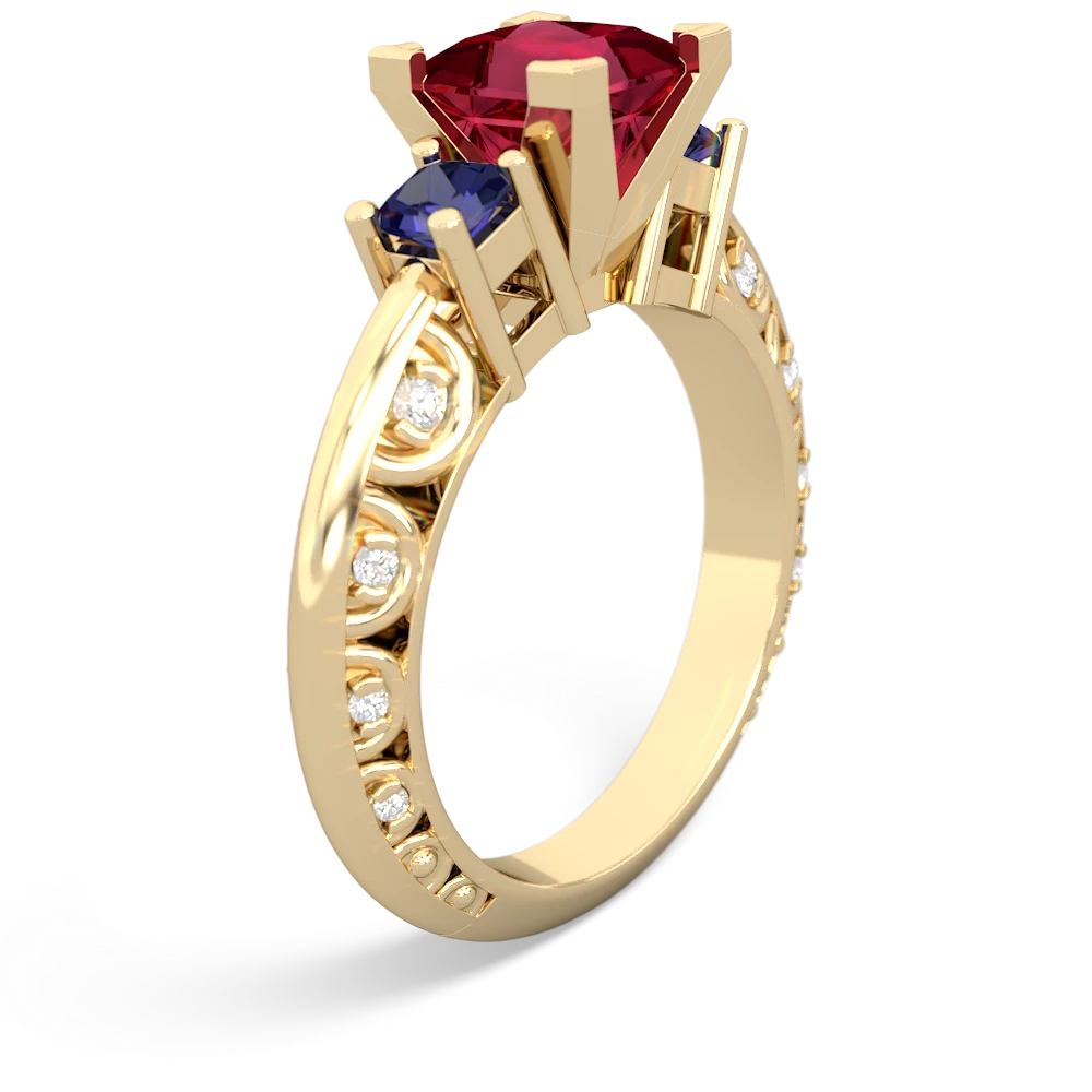 Lab Ruby Eternal Embrace Engagement 14K Yellow Gold ring C2001