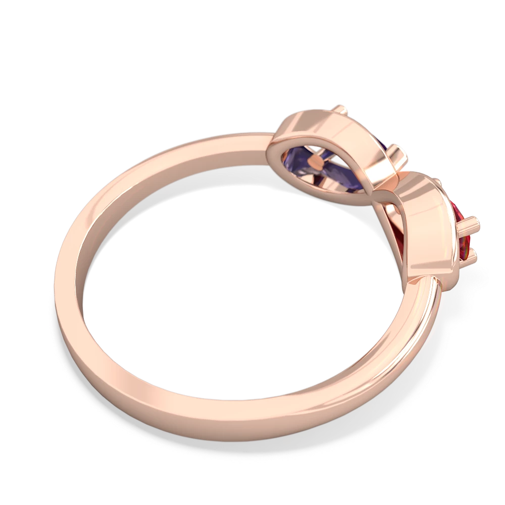 Lab Ruby Infinity 14K Rose Gold ring R5050