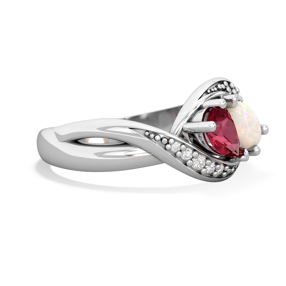 Lab Ruby Summer Winds 14K White Gold ring R5342