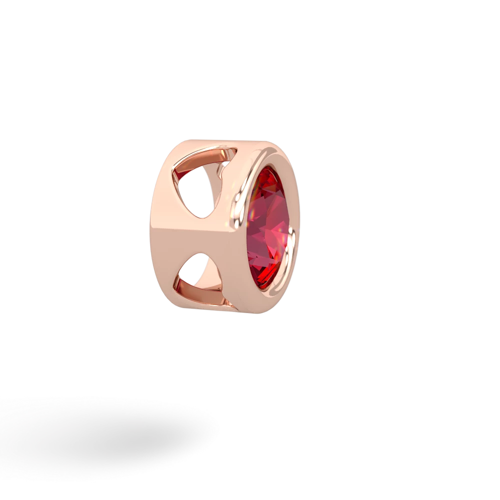 Lab Ruby 6Mm Slide 14K Rose Gold pendant P3786