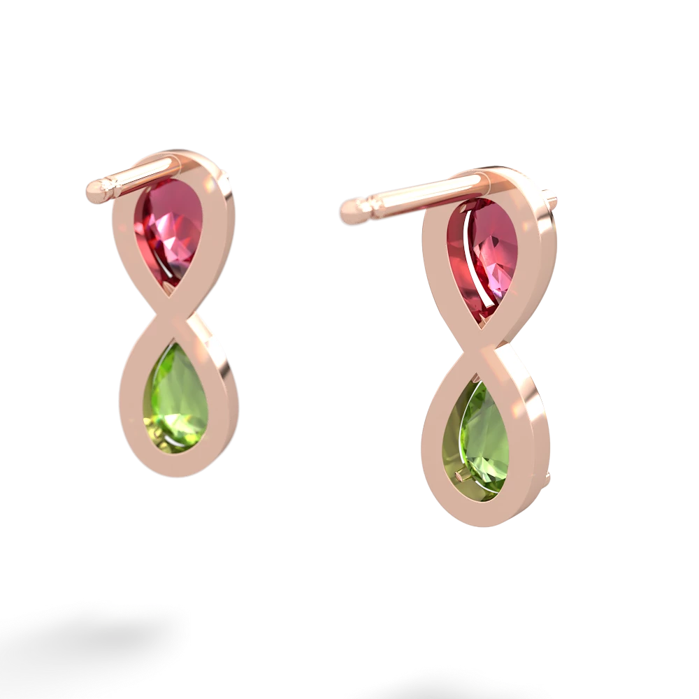 Lab Ruby Infinity 14K Rose Gold earrings E5050