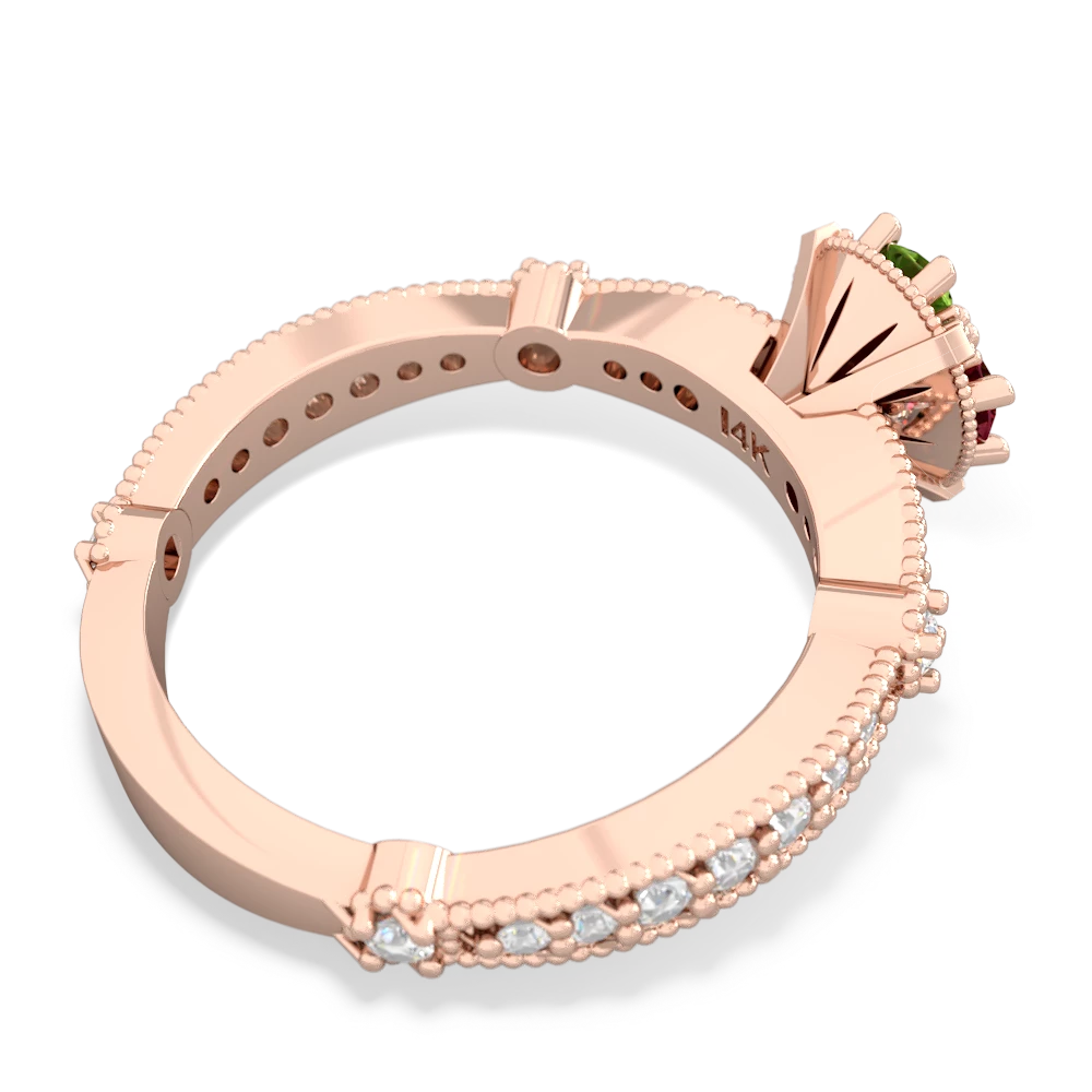 Lab Ruby Sparkling Tiara Cluster 14K Rose Gold ring R26293RD