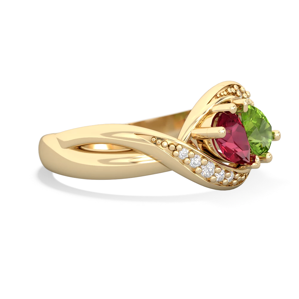 Lab Ruby Summer Winds 14K Yellow Gold ring R5342