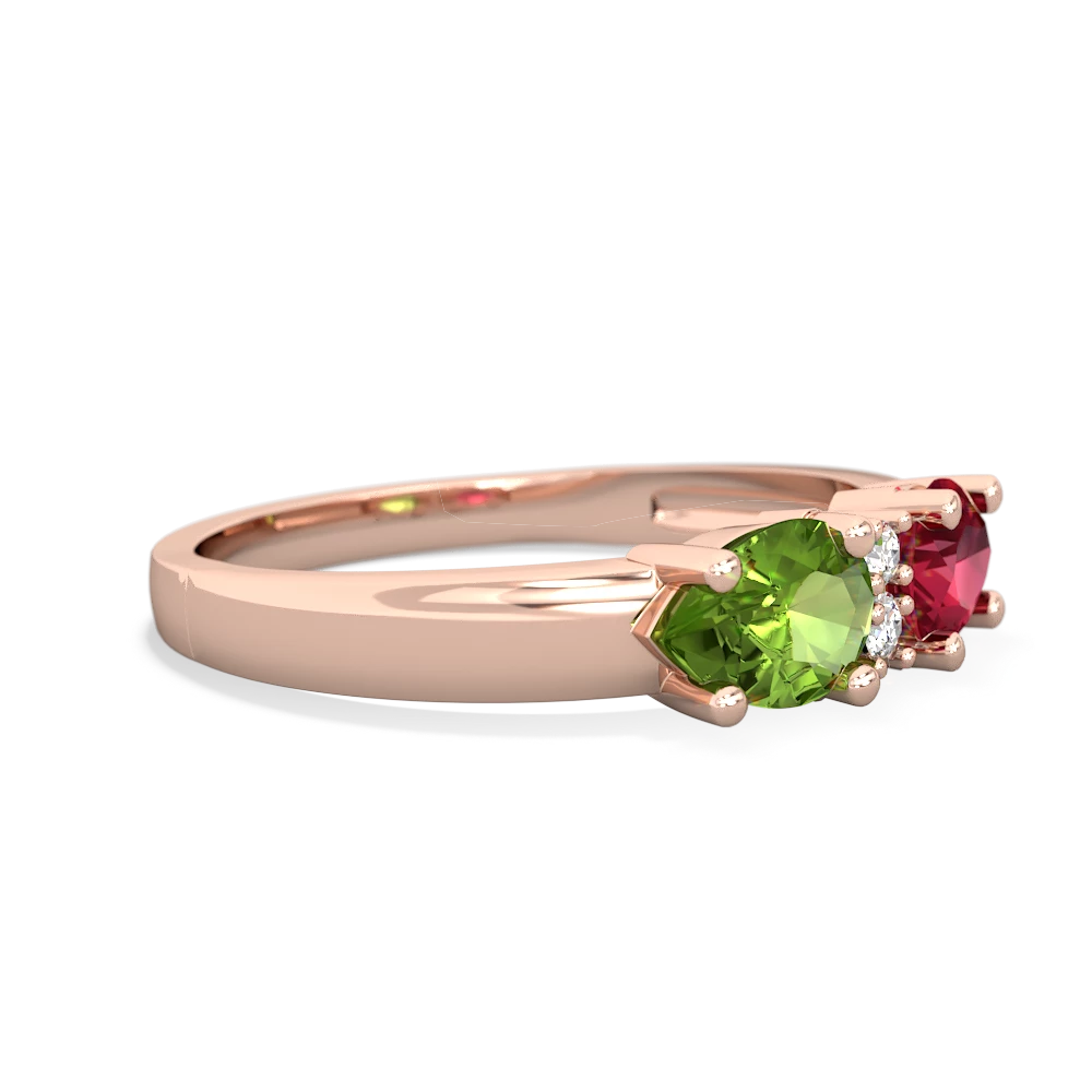 Lab Ruby Pear Bowtie 14K Rose Gold ring R0865