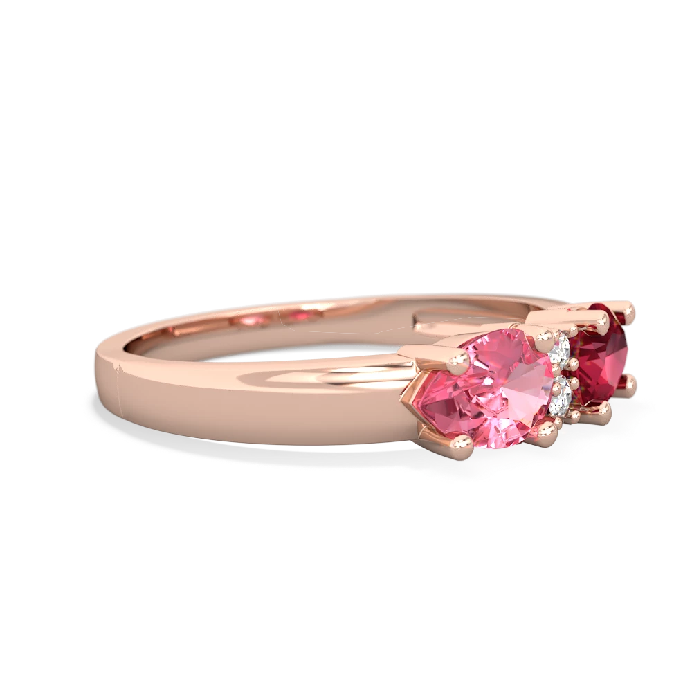 Lab Ruby Pear Bowtie 14K Rose Gold ring R0865