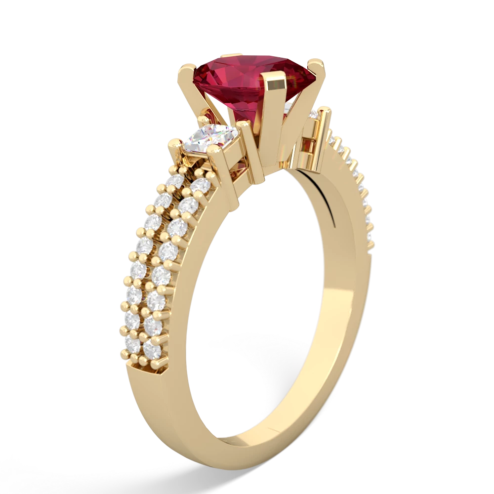 Lab Ruby Classic 8X6mm Oval Engagement 14K Yellow Gold ring R26438VL