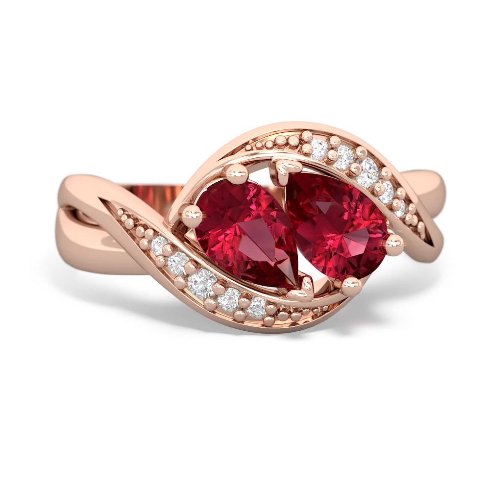 Lab Ruby Summer Winds 14K Rose Gold ring R5342