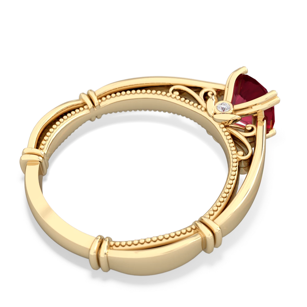 Lab Ruby Renaissance 14K Yellow Gold ring R27806RD