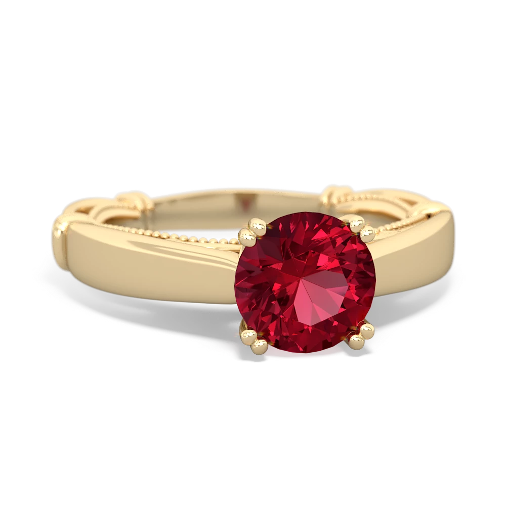 Lab Ruby Renaissance 14K Yellow Gold ring R27806RD