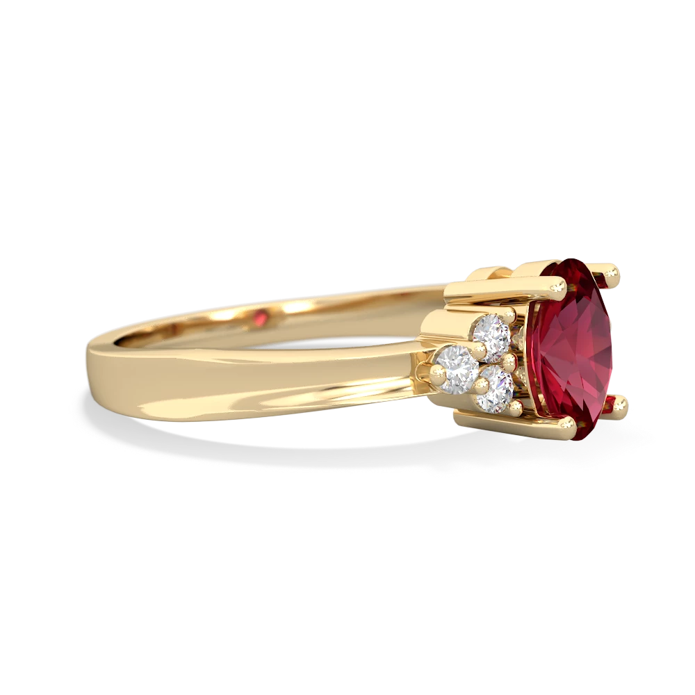 Lab Ruby Simply Elegant 14K Yellow Gold ring R2113