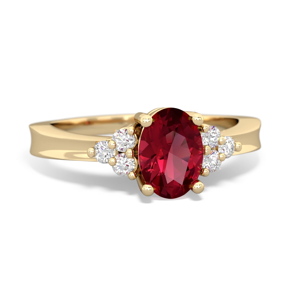 Lab Ruby Simply Elegant 14K Yellow Gold ring R2113