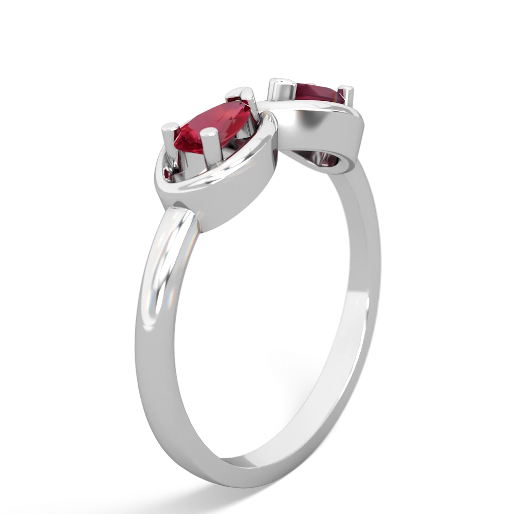 Lab Ruby Infinity 14K White Gold ring R5050