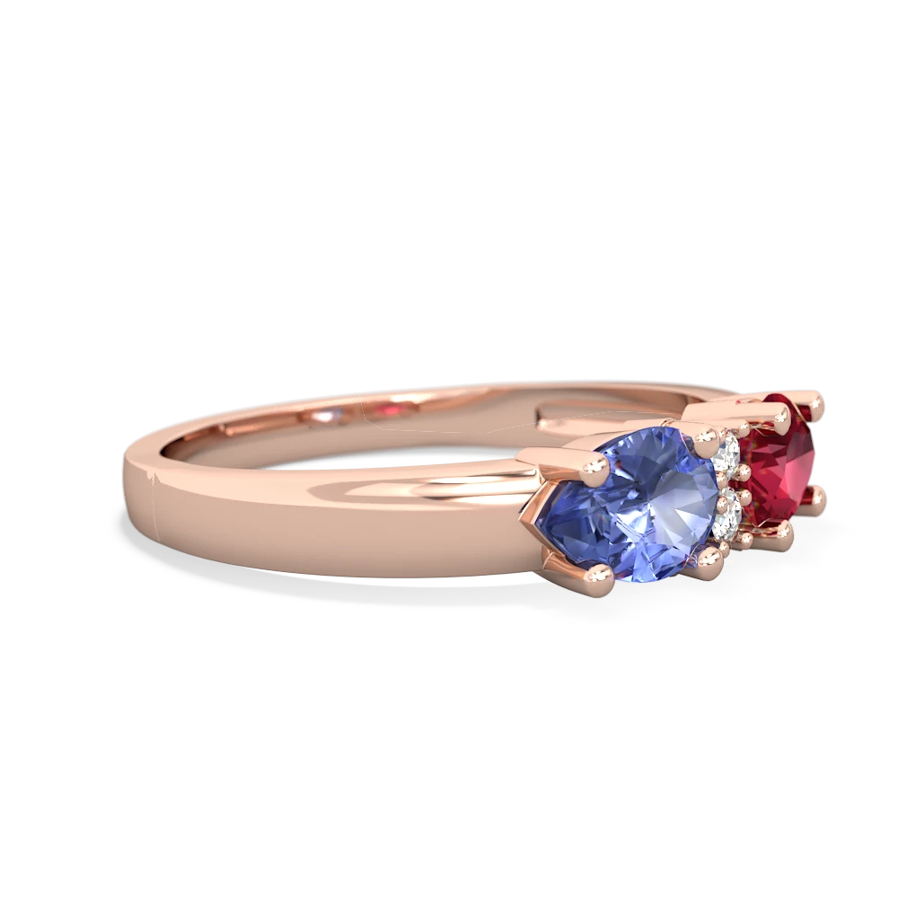 Lab Ruby Pear Bowtie 14K Rose Gold ring R0865