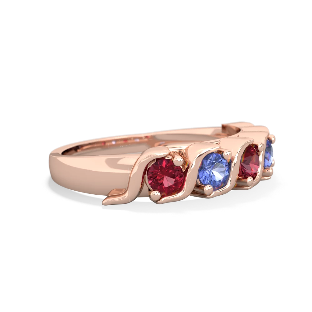 Lab Ruby Anniversary Band 14K Rose Gold ring R2089