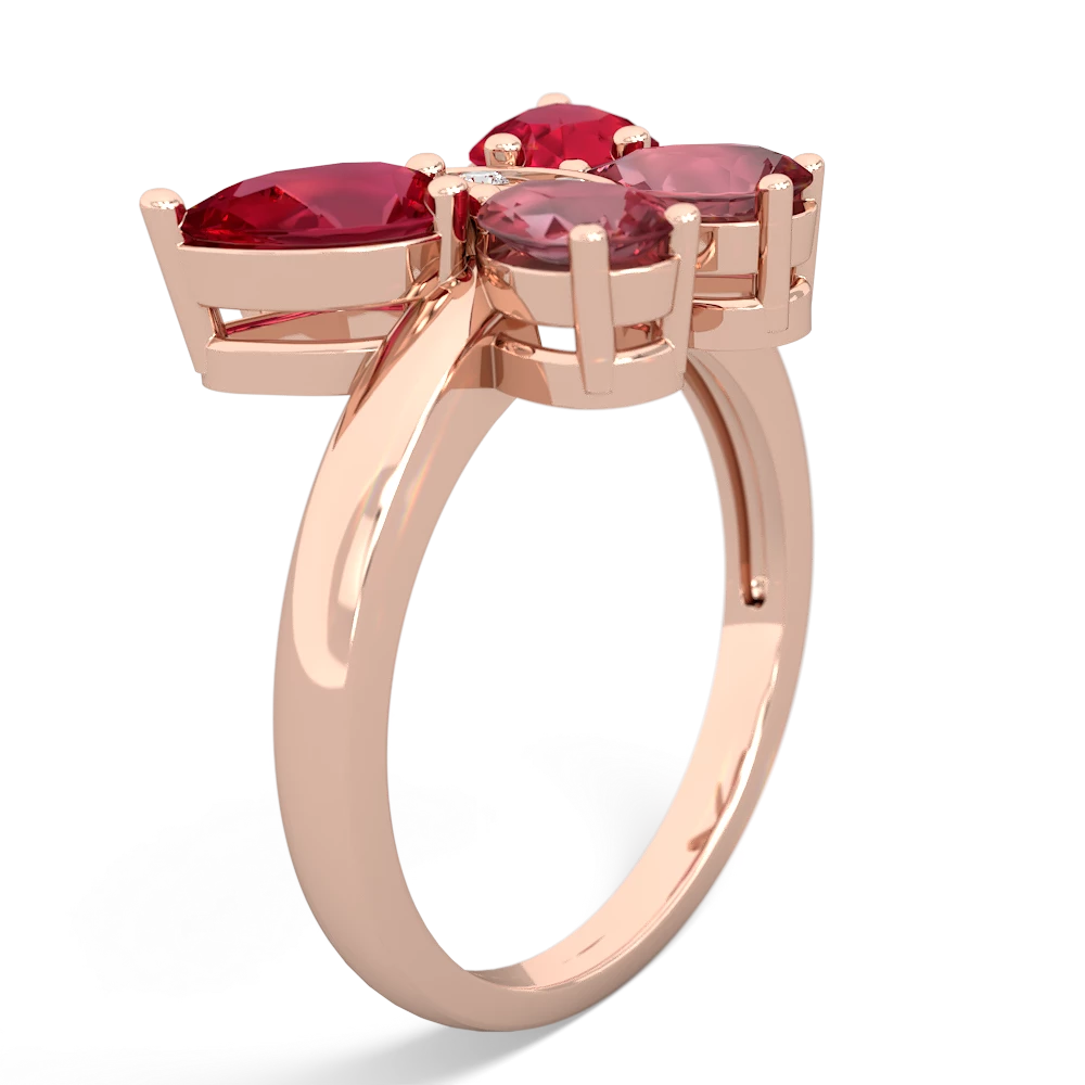 Lab Ruby Butterfly 14K Rose Gold ring R2215