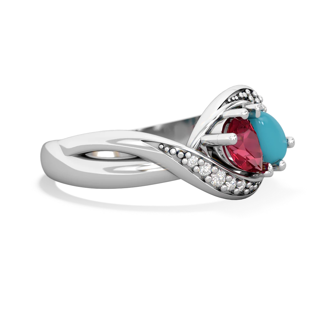 Lab Ruby Summer Winds 14K White Gold ring R5342