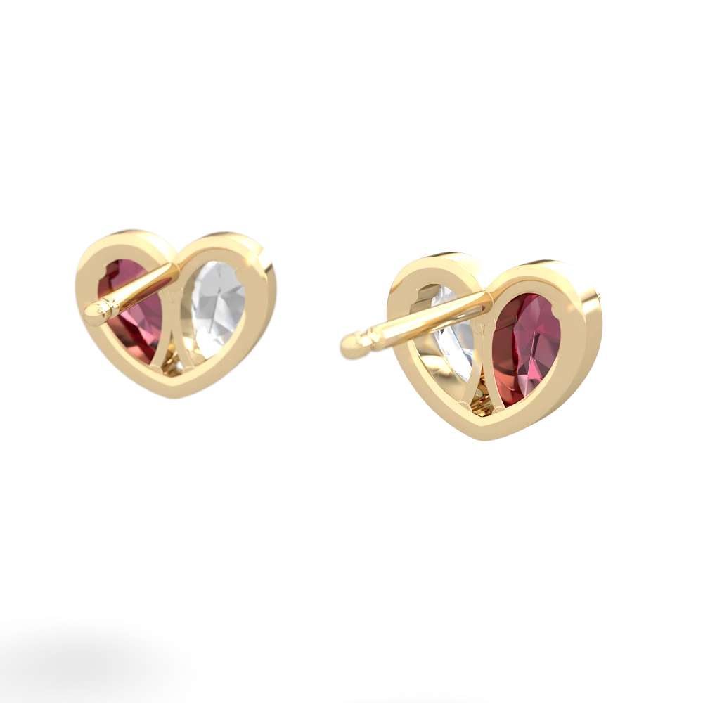 Lab Ruby 'Our Heart' 14K Yellow Gold earrings E5072