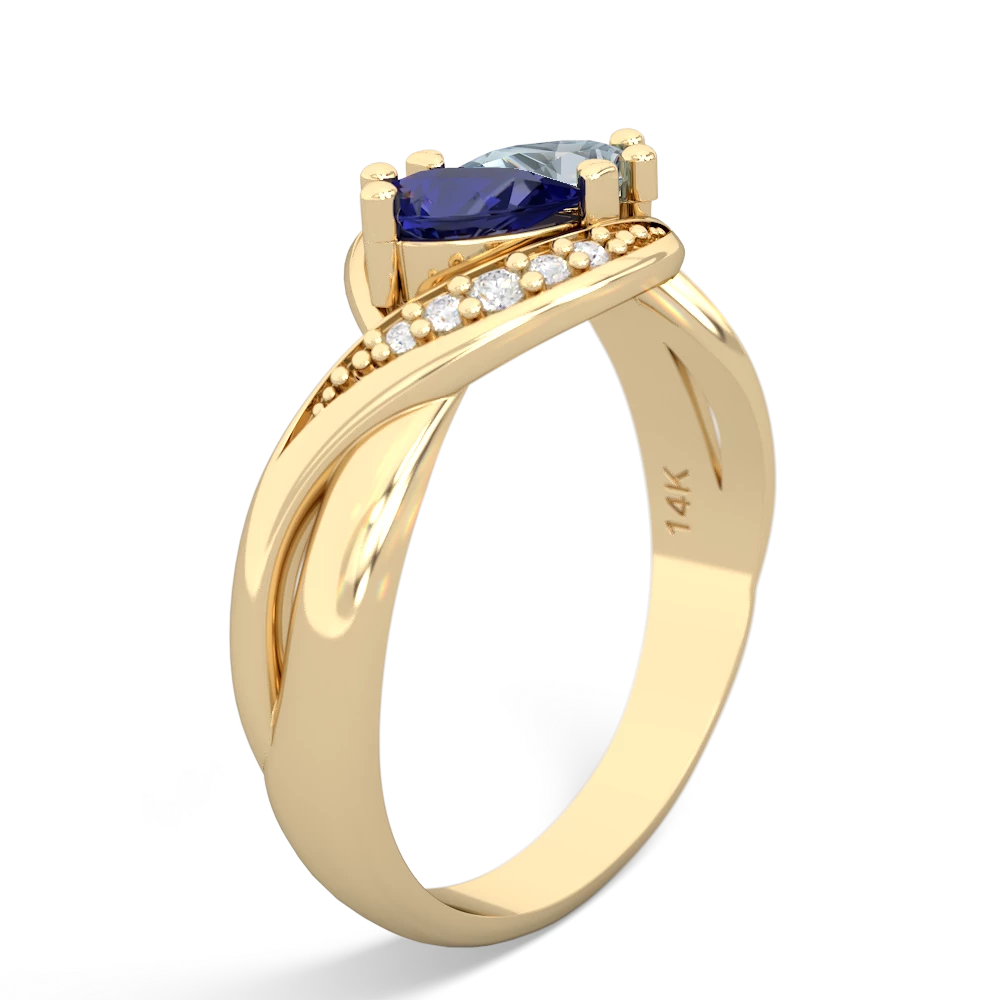 Lab Sapphire Summer Winds 14K Yellow Gold ring R5342