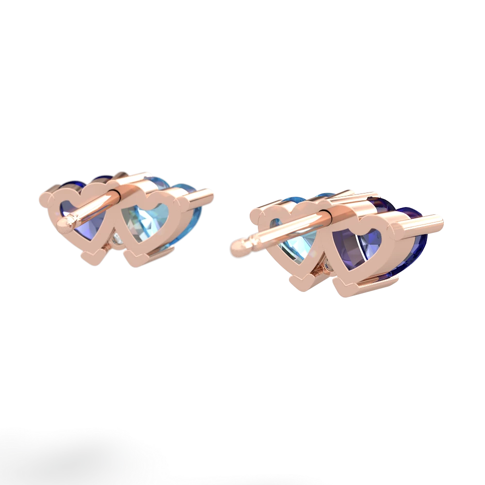 Lab Sapphire Sweethearts 14K Rose Gold earrings E5260