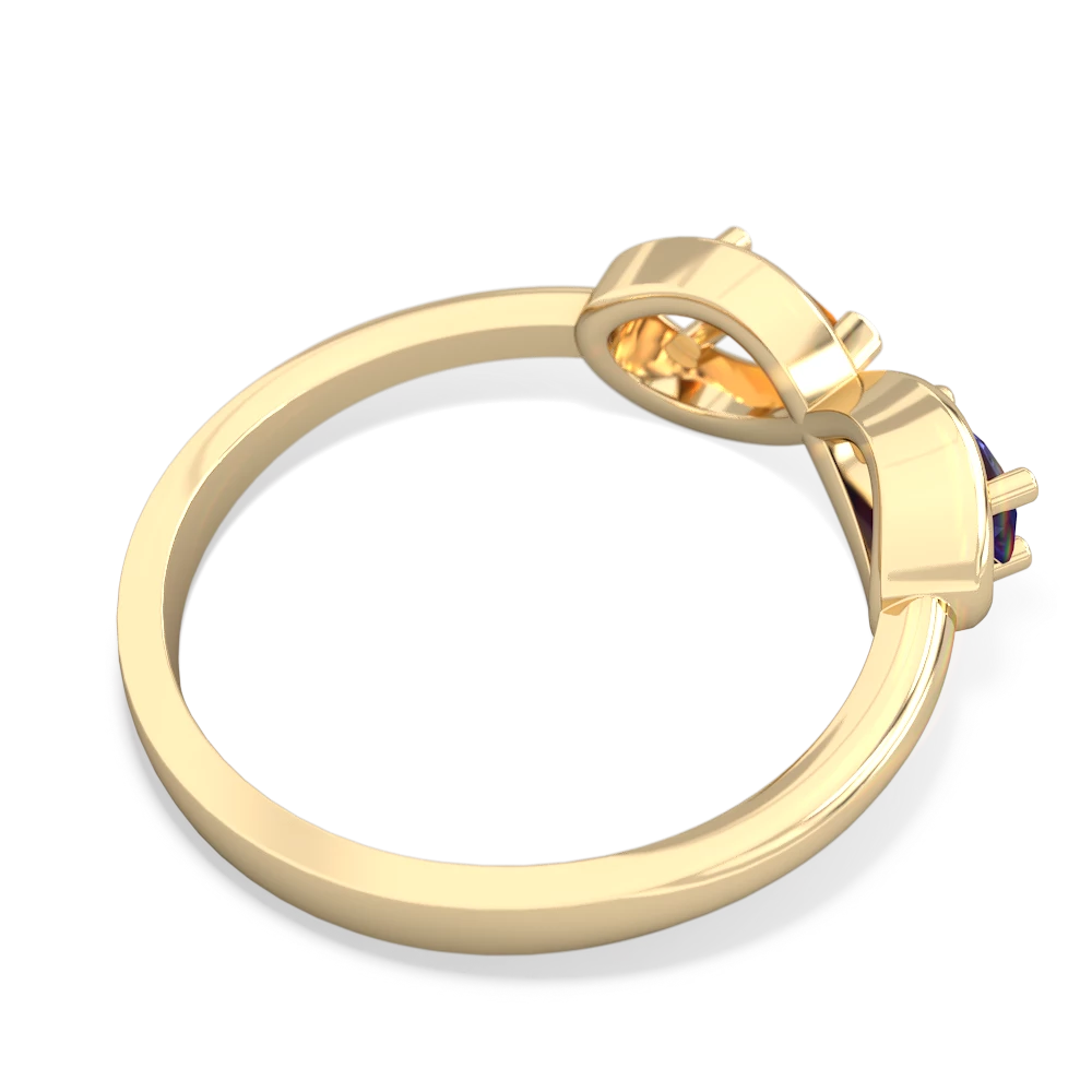 Lab Sapphire Infinity 14K Yellow Gold ring R5050