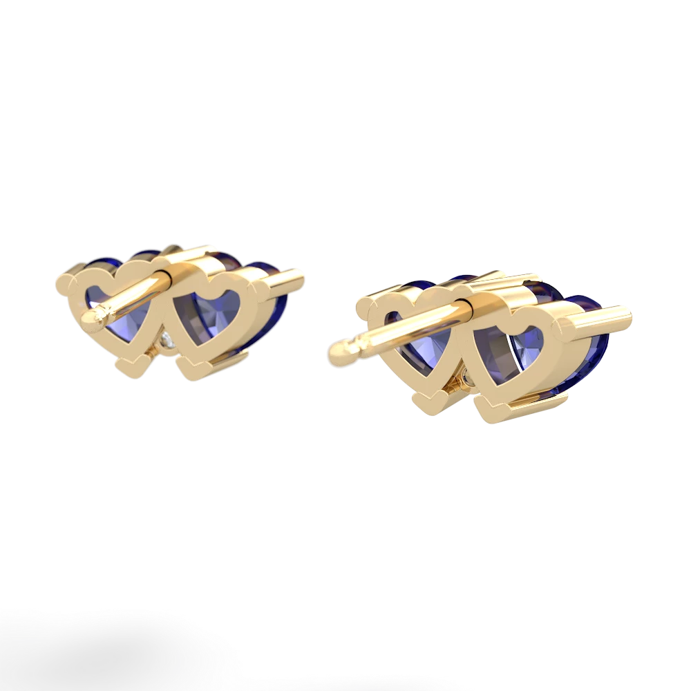 Lab Sapphire Sweethearts 14K Yellow Gold earrings E5260