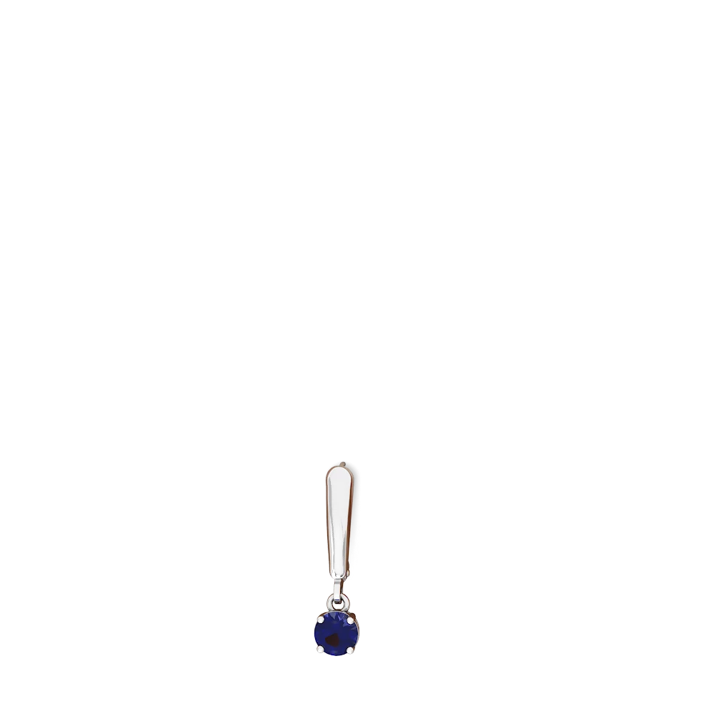 Lab Sapphire 5Mm Round Lever Back 14K White Gold earrings E2785