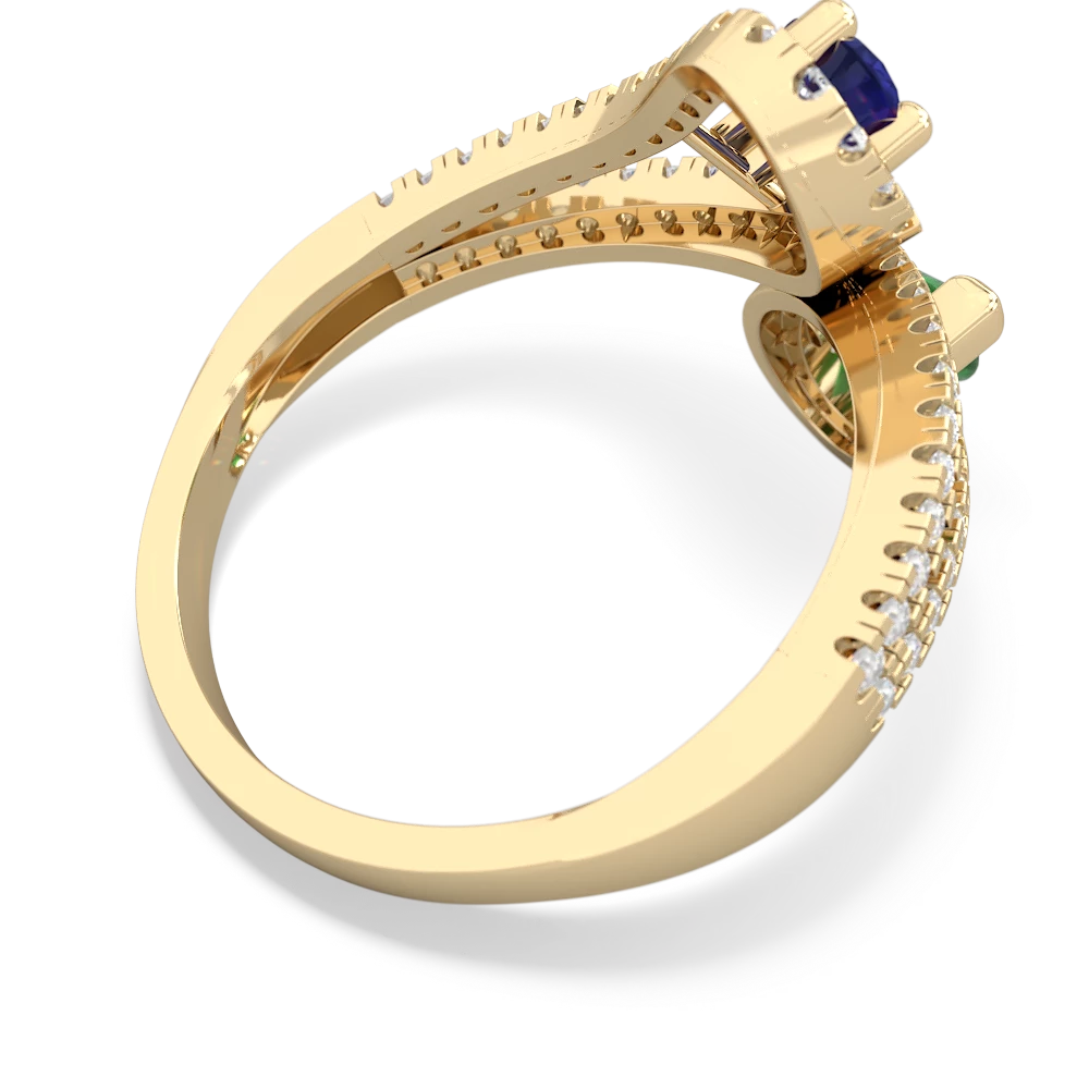 Lab Sapphire Diamond Dazzler 14K Yellow Gold ring R3000