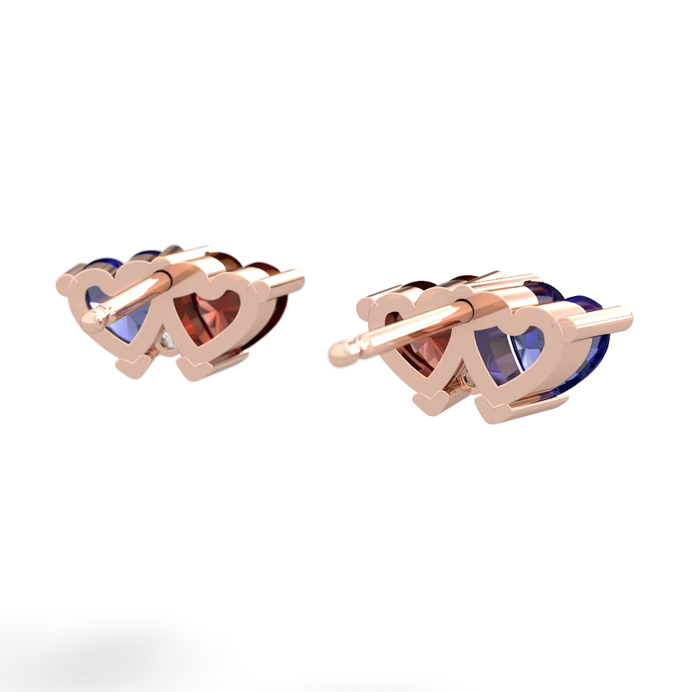 Lab Sapphire Sweethearts 14K Rose Gold earrings E5260